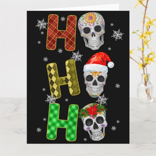 Skelett Weihnachtsbaum Funny Ugly Xmas Skelette Karte (Gelbe Blume)