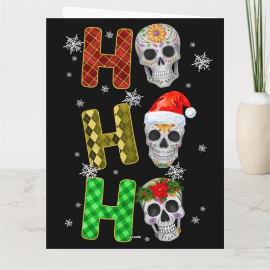 Skelett Weihnachtsbaum Funny Ugly Xmas Skelette Karte (Rückseite)