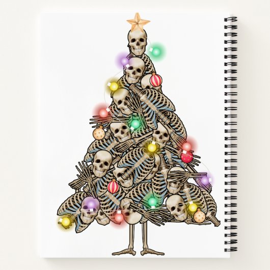 Skelett Weihnachtsbaum Funny Ugly Xmas Skelette Notizblock (Rückseite)