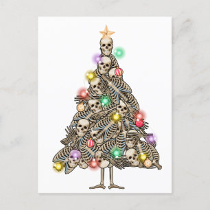 Skelett Weihnachtsbaum Funny Ugly Xmas Skelette Postkarte