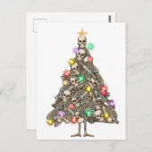 Skelett Weihnachtsbaum Funny Ugly Xmas Skelette Postkarte (Vorne/Hinten)