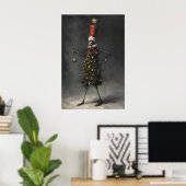 Skelett-Weihnachtsbaum-Kunstprint, Winter Poster (Heimbüro)