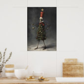 Skelett-Weihnachtsbaum-Kunstprint, Winter Poster (Küche)