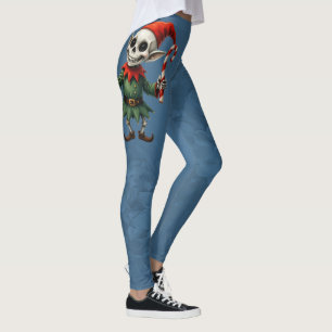 Skelett-Weihnachtself – Gruselig süßer dunkler Fei Leggings