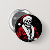 Skelett-Weihnachtsmann Button (Vorne & Hinten)
