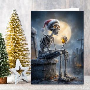 Skelett-Weihnachtsmann Feiertagskarte