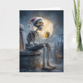 Skelett-Weihnachtsmann Feiertagskarte (Vorderseite)