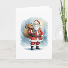 Skelett-Weihnachtsmann Karte