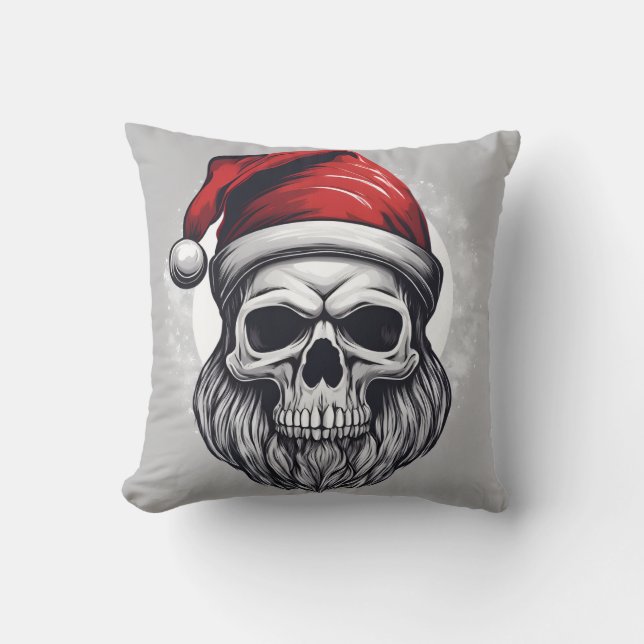 Skelett-Weihnachtsmann Kissen (Vorderseite)