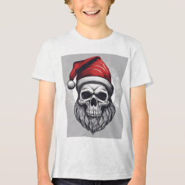 Skelett-Weihnachtsmann Tri-Blend Shirt