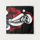 Skelett-Weihnachtsmann Wandteppich (Vorderseite (Horizontal))