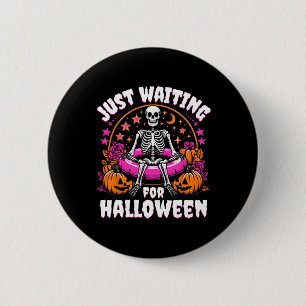 Skelett Women Men gerade zu Halloween Gewartet Button