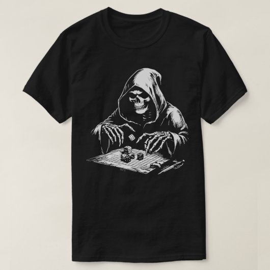 Skelett Würfel T-Shirt (Design vorne)