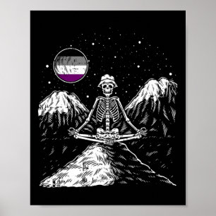 Skelett-Yoga Aual Lgbt-q Lustiges Skelett-Meditato Poster