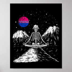 Skelett Yoga Biual Lgbt-q Lustiges Skelett Meditat Poster