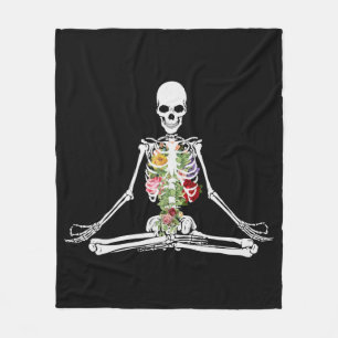 Skelett Yoga Blume Medizin Blanket Fleecedecke