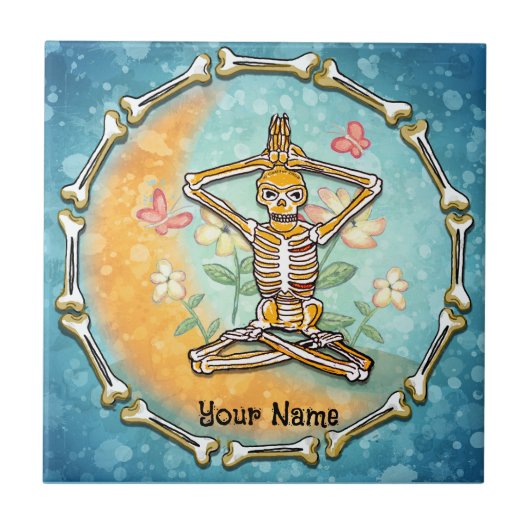 Skelett Yoga   Fliese (Vorderseite)