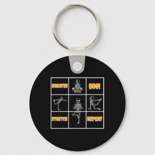 Skelett Yoga Halloween Lustig Atmen Boo Stretch Schlüsselanhänger