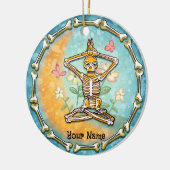 Skelett Yoga Keramik Ornament (Links)