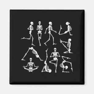 Skelett-Yoga-Posen Lustiges Halloween Flexibler Kn Magnet