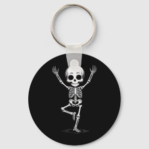Skelett-Yoga-Posen-Rasterdesign _1 Schlüsselanhänger