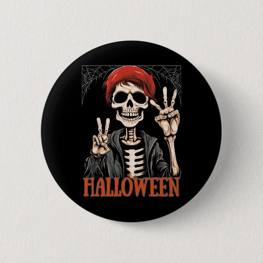 Skelettabend Apokalypse zu Halloween Funny Button (Vorderseite)
