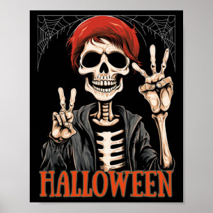 Skelettabend Apokalypse zu Halloween Funny Poster