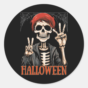Skelettabend Apokalypse zu Halloween Funny Runder Aufkleber