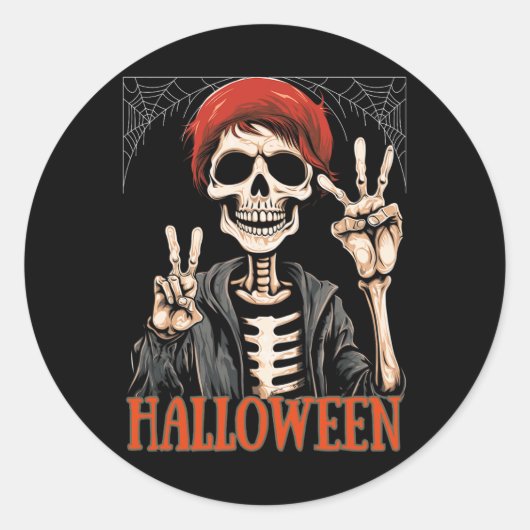 Skelettabend Apokalypse zu Halloween Funny Runder Aufkleber (Vorderseite)