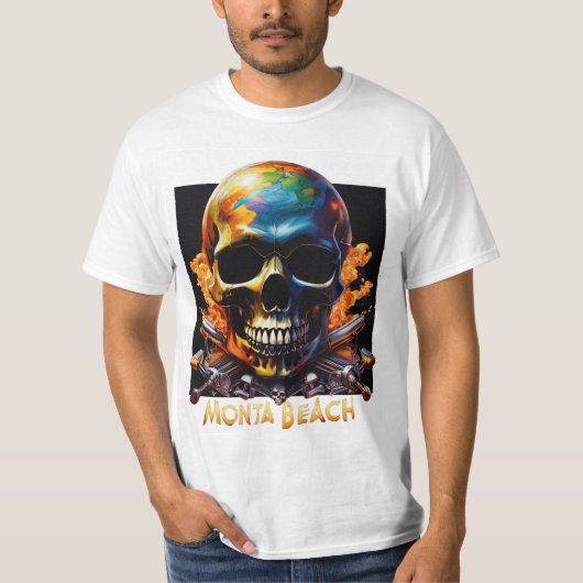 Skelettabenteuer am Strand von Monta T-Shirt (Vorderseite)