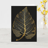 Skelettale Blätter - Gold und Schwarz Karte (Gelbe Blume)