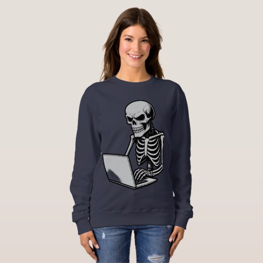 Skelettarbeit auf Laptop Sweatshirt (Vorne ganz)
