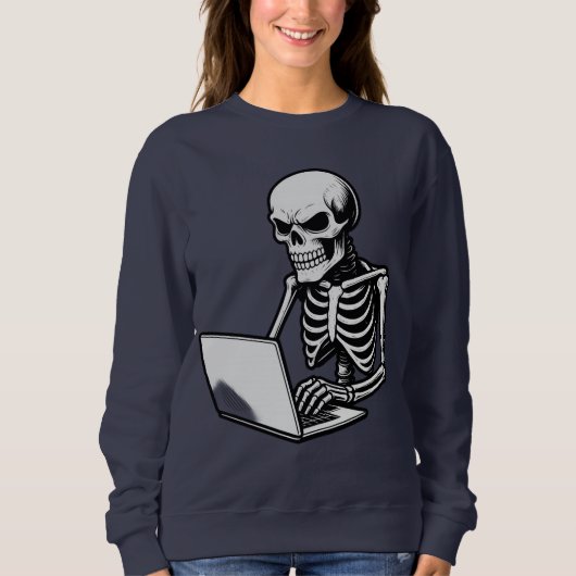 Skelettarbeit auf Laptop Sweatshirt (Vorderseite)
