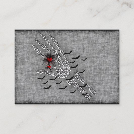 Skelettartige Hand der Liebe Visitenkarte (Vorderseite)