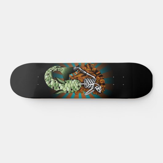 Skelettartige Meerjungfrau Skateboard (Horizontal)