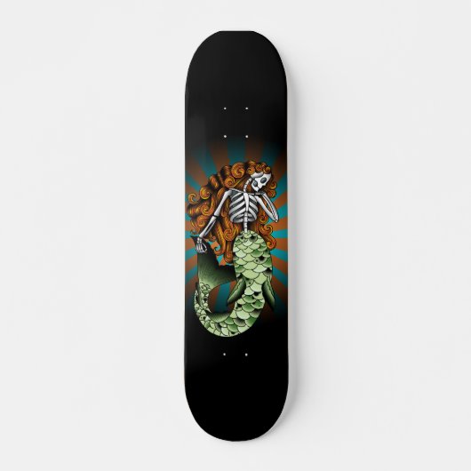 Skelettartige Meerjungfrau Skateboard (Vorne)