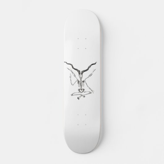 Skelettartiges Baphomet Skateboard (Vorderseite)