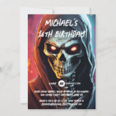 Skelettassin-halloween Geburtstagsparty Einladung (Vorderseite)