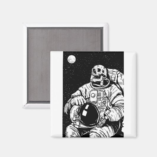 Skelettastronaut Magnet (Vorderseite/Rückseite)