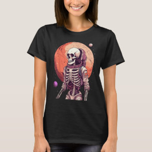 Skelettatronin Occupy-Mars im Weltraum-Astronauten T-Shirt