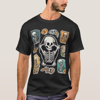 Skelettaufkleber: Niedlich und gruselig T-Shirt