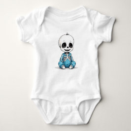 Skelettbaby in blauer Pyjama Baby Strampler