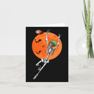 Skelettball Halloween Football Player Karte
