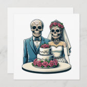 Skelettbräu und Hochzeitstag toter Kunst Einladung (Vorne/Hinten)