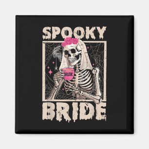 Skelettbride Drink Coffee Wedween C Magnet