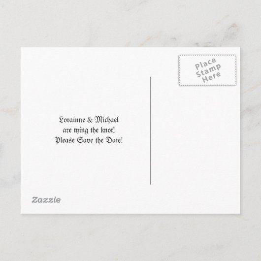 Skelettbride & Groom Save the Date Postkarten (Rückseite)