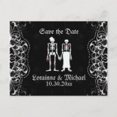 Skelettbride & Groom Save the Date Postkarten (Vorderseite)