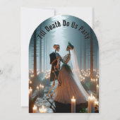 Skelettbrücke und -bräutigam für Halloween-Hochzei Einladung (Vorderseite)