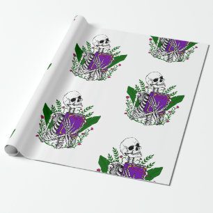 Skelettbuchliebhaber Skull-Krippenhalloween Geschenkpapier