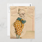Skelettclown Postkarte (Vorne/Hinten)